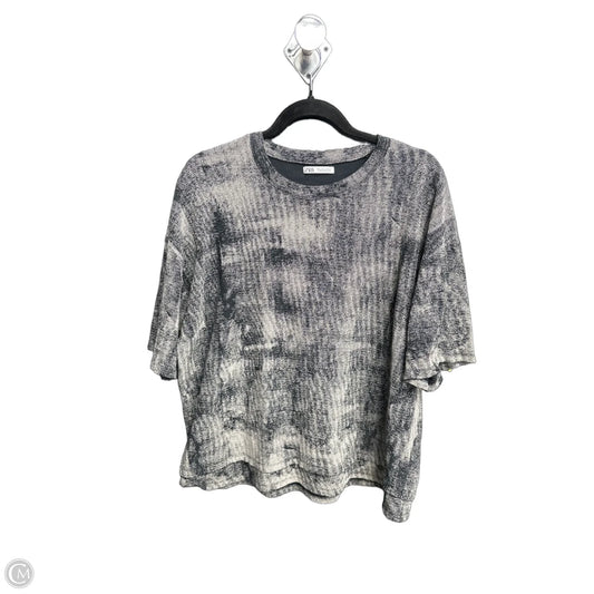 Top Short Sleeve By Zara In Black & White, Size: L