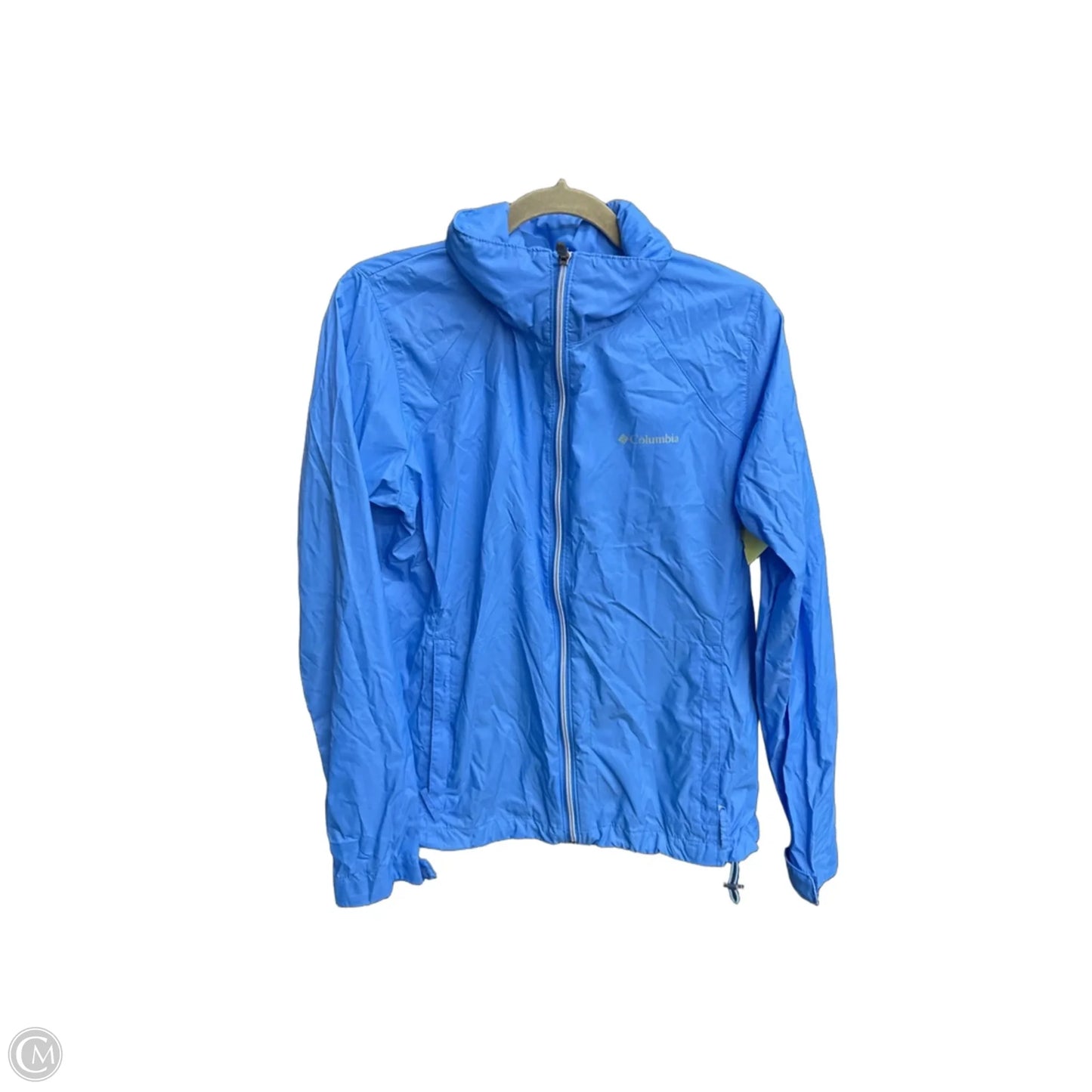 Jacket Windbreaker By Columbia In Blue, Size: L