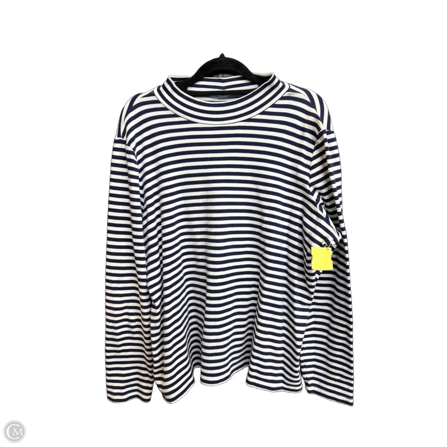 Top Long Sleeve By Kim Rogers In Striped Pattern, Size: L