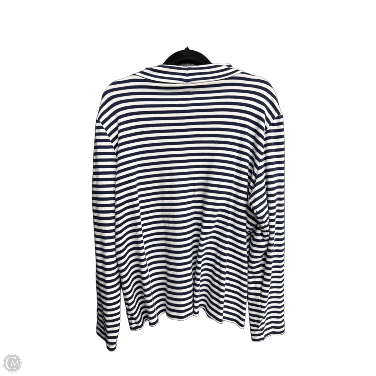Top Long Sleeve By Kim Rogers In Striped Pattern, Size: L