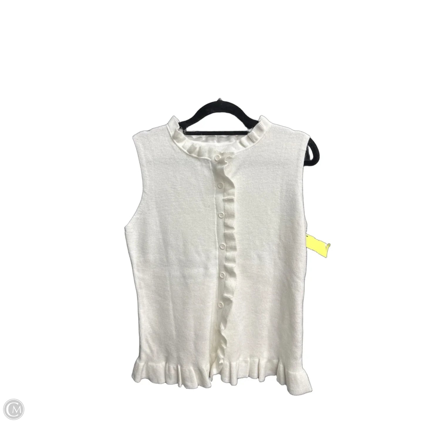 Sweater Short Sleeve By Clothes Mentor In White, Size: M