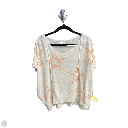 Top Short Sleeve By Pol In Orange & White, Size: S