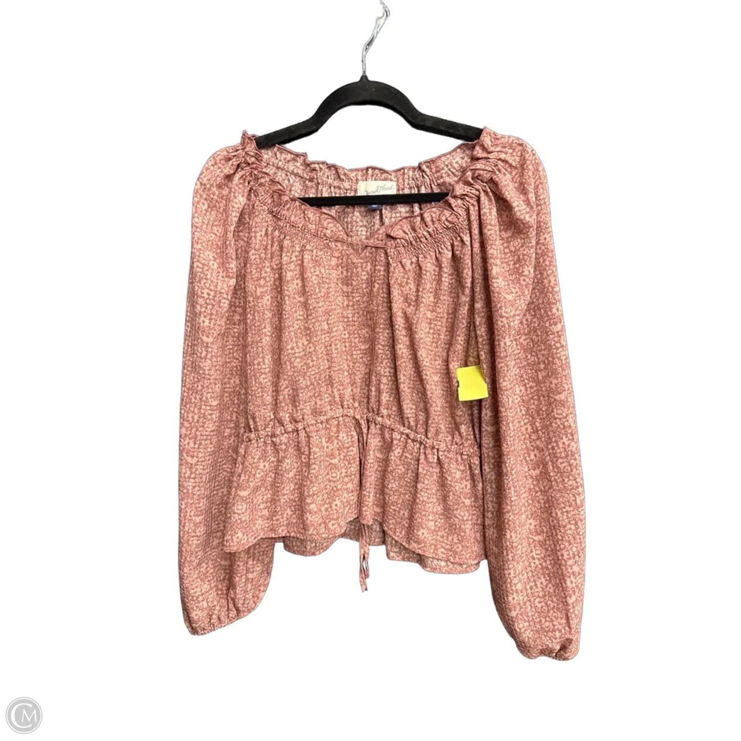 Blouse Long Sleeve By Universal Thread In Pink, Size: S