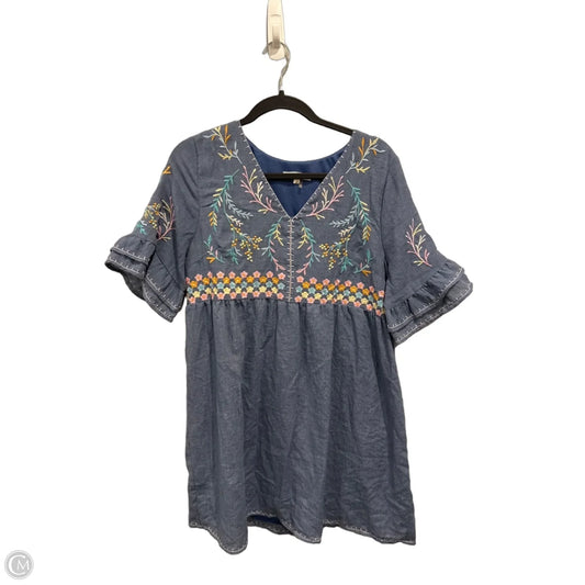 Dress Casual Midi By Andree By Unit In Blue Denim, Size: L