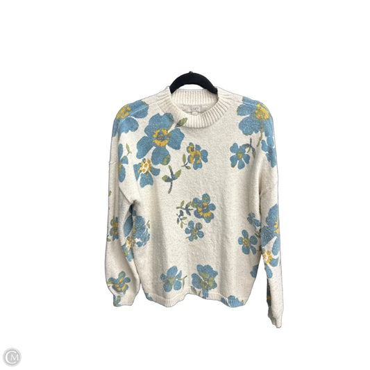 Sweater By Loft In Floral Print, Size: M