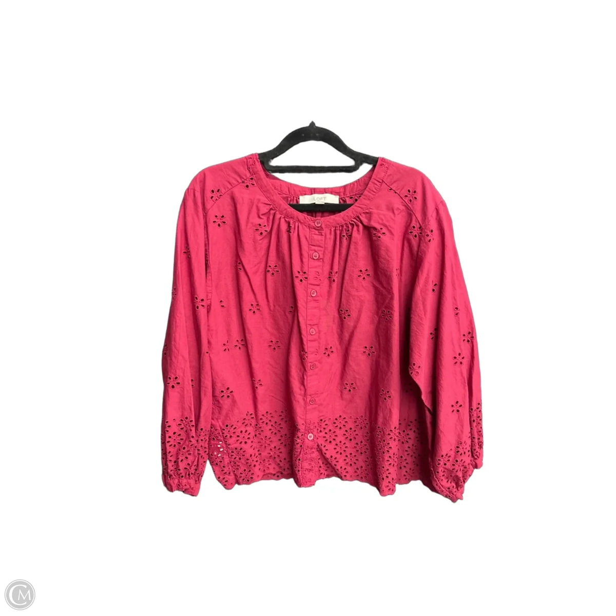 Top Long Sleeve By Loft In Maroon, Size: M