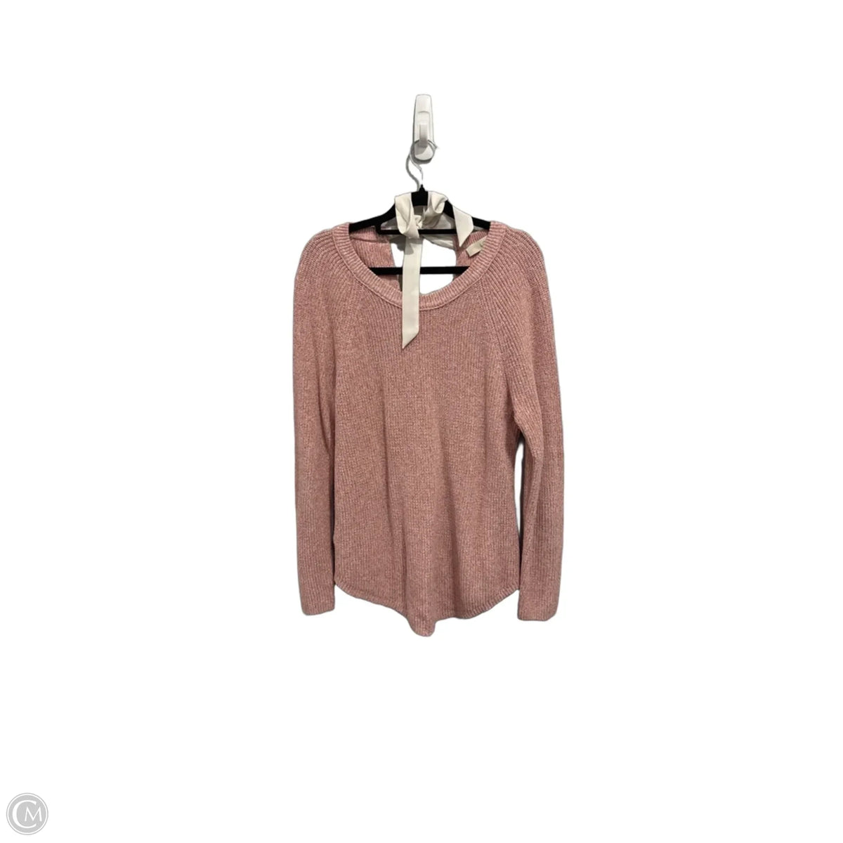 Sweater By Loft In Pink & White, Size: M