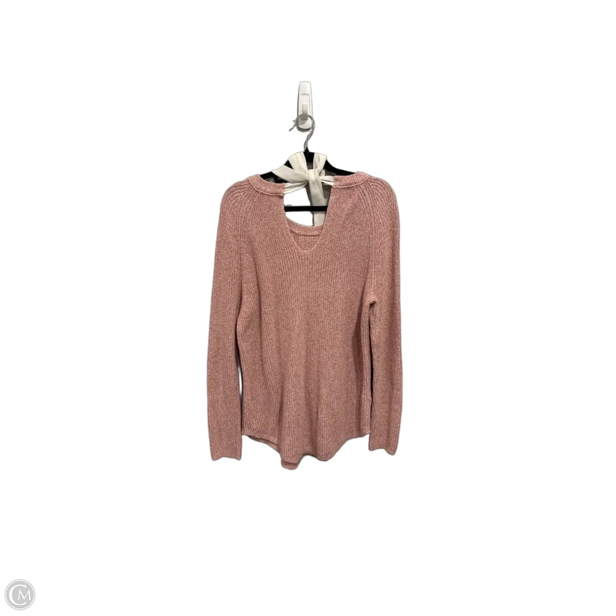 Sweater By Loft In Pink & White, Size: M