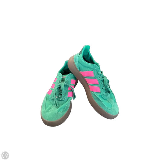 Shoes Flats By Adidas In Green & Pink, Size: 6