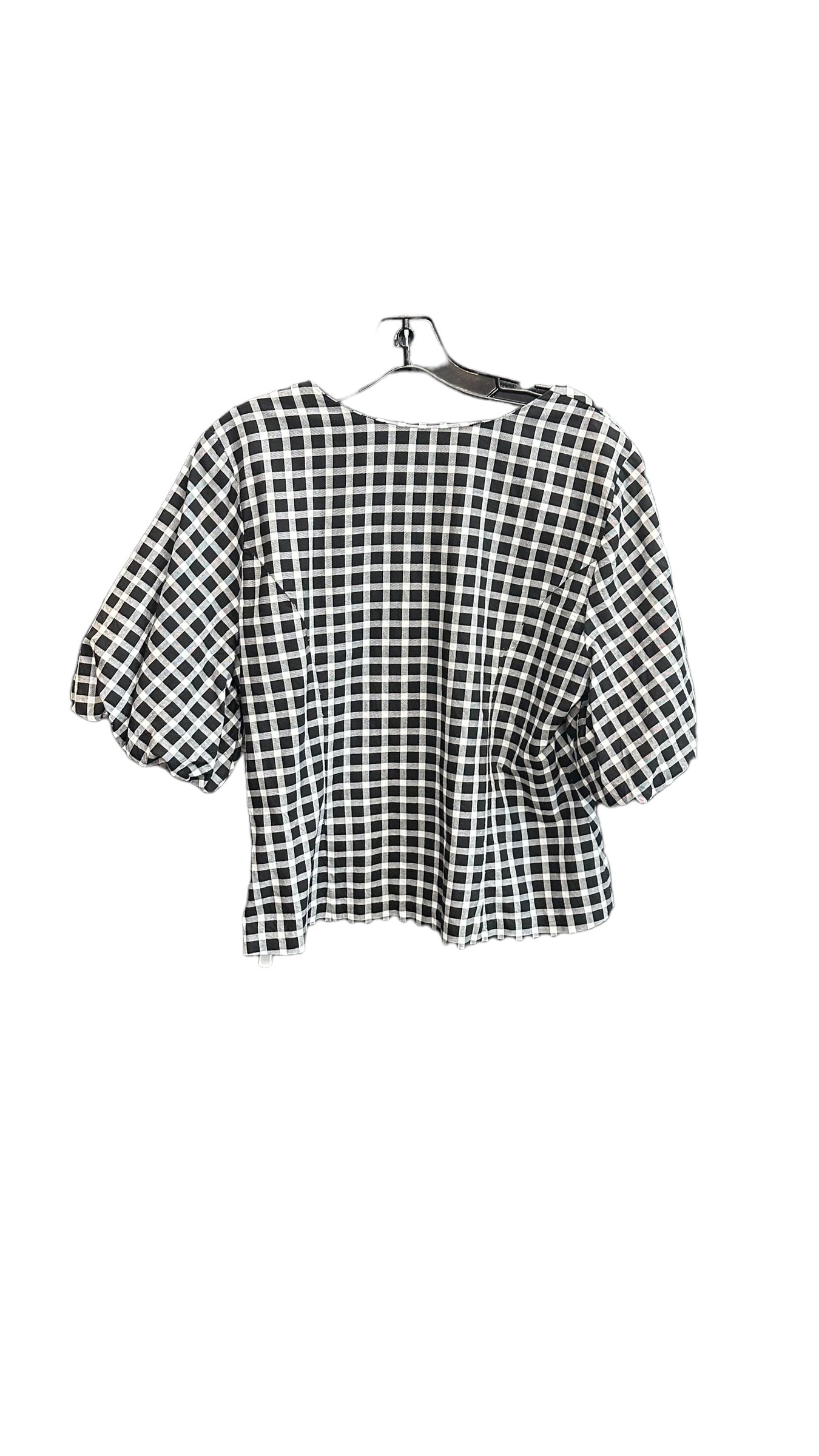 Plaid Pattern Top Short Sleeve Ann Taylor, Size M