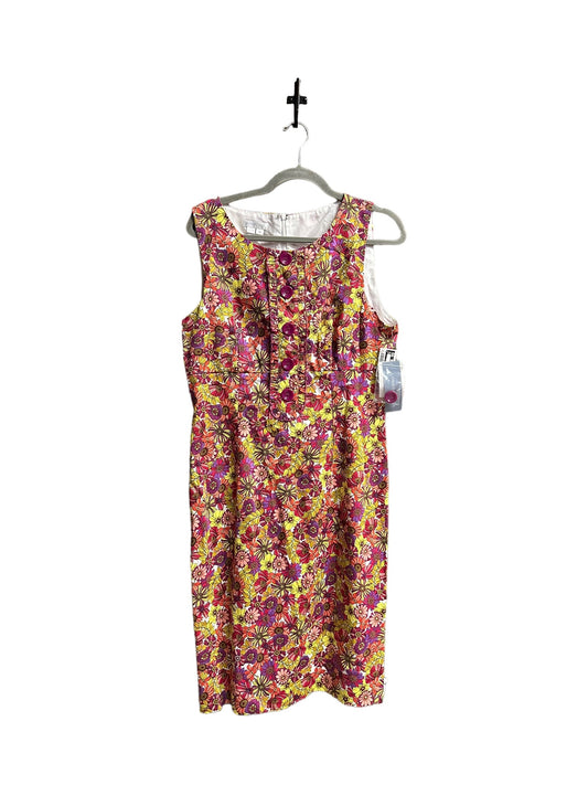 Floral Print Dress Casual Midi London Times, Size Xl