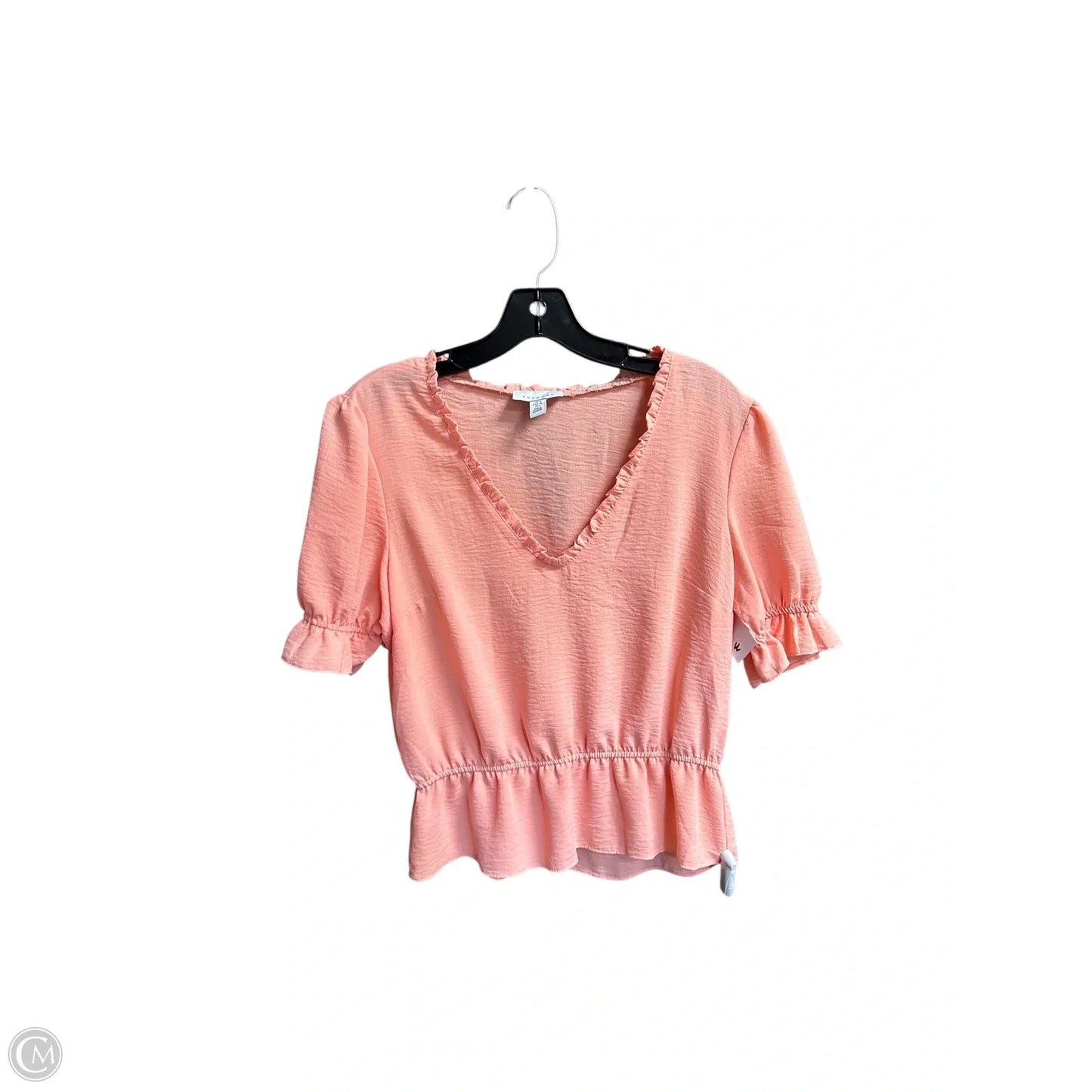 Top Short Sleeve By Top Shop In Pink, Size: S