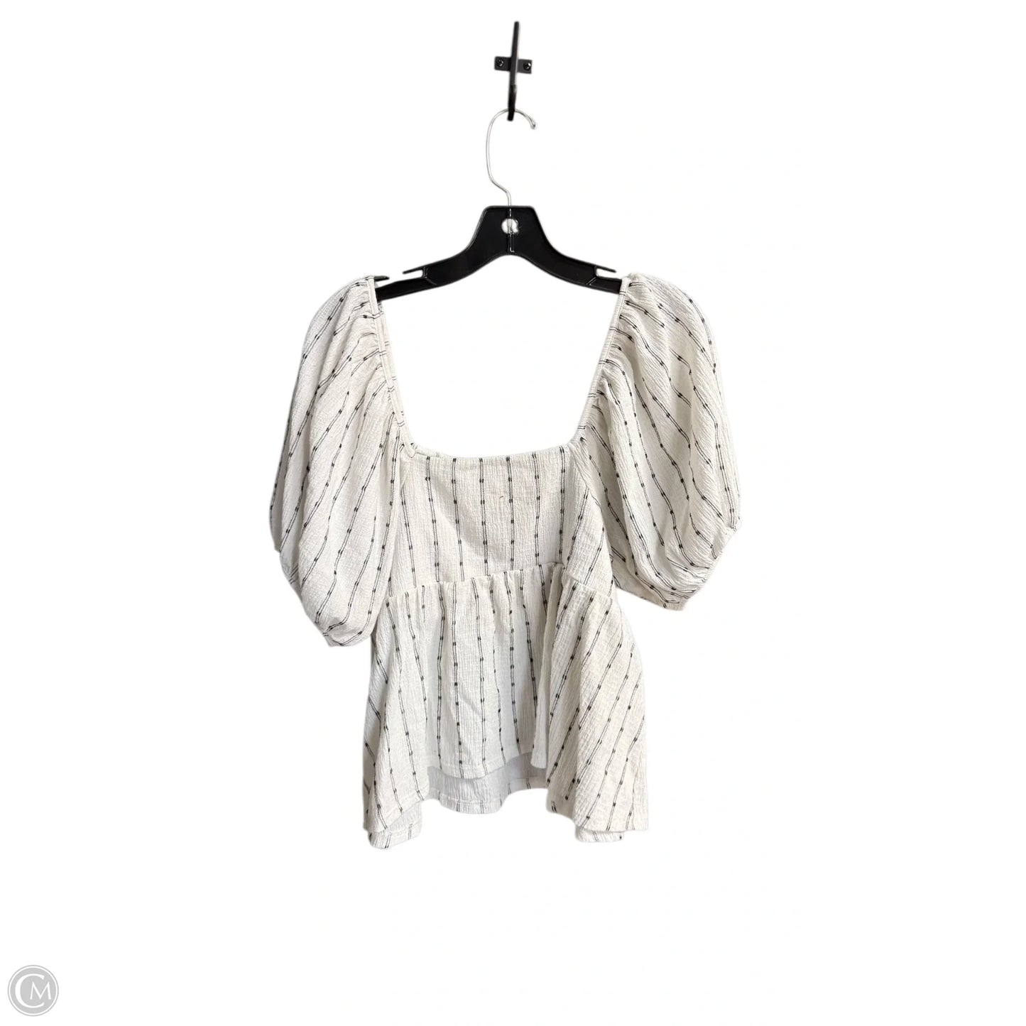 Top Short Sleeve By Madewell In Black & White, Size: M