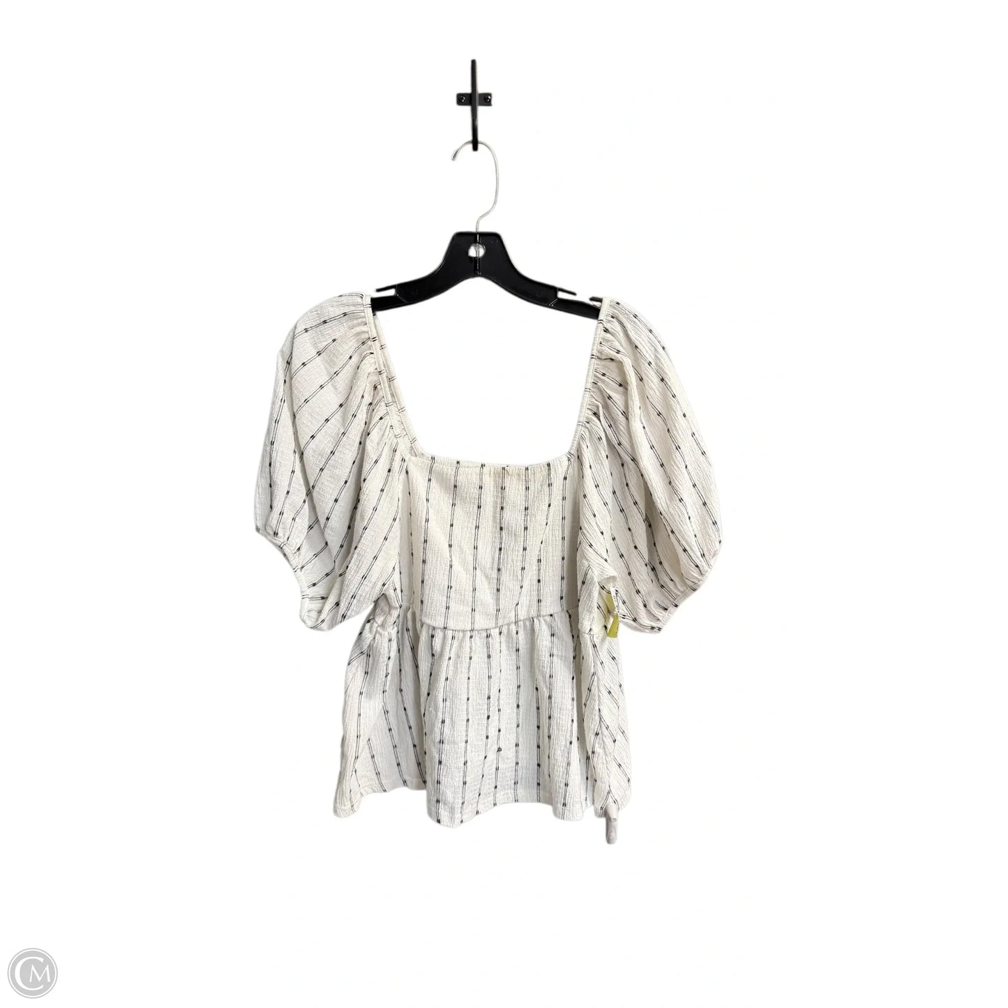 Top Short Sleeve By Madewell In Black & White, Size: M