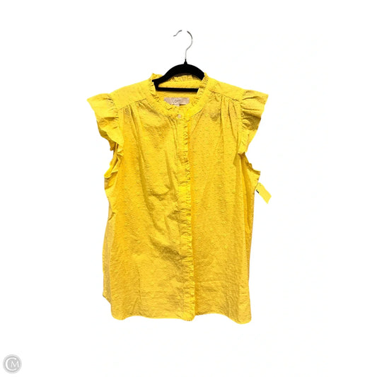 Blouse Sleeveless By Loft In Yellow, Size: S