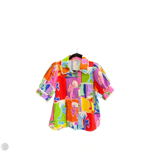 Blouse Short Sleeve By Entro In Multi-colored, Size: S