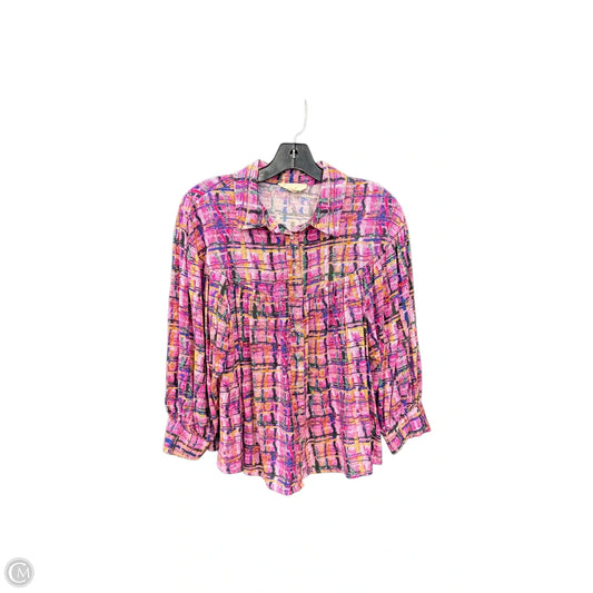 Blouse Short Sleeve By Entro In Multi-colored, Size: S