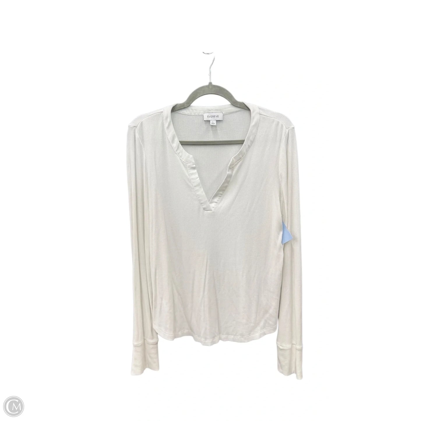 Top Long Sleeve By Evereve In White, Size: L