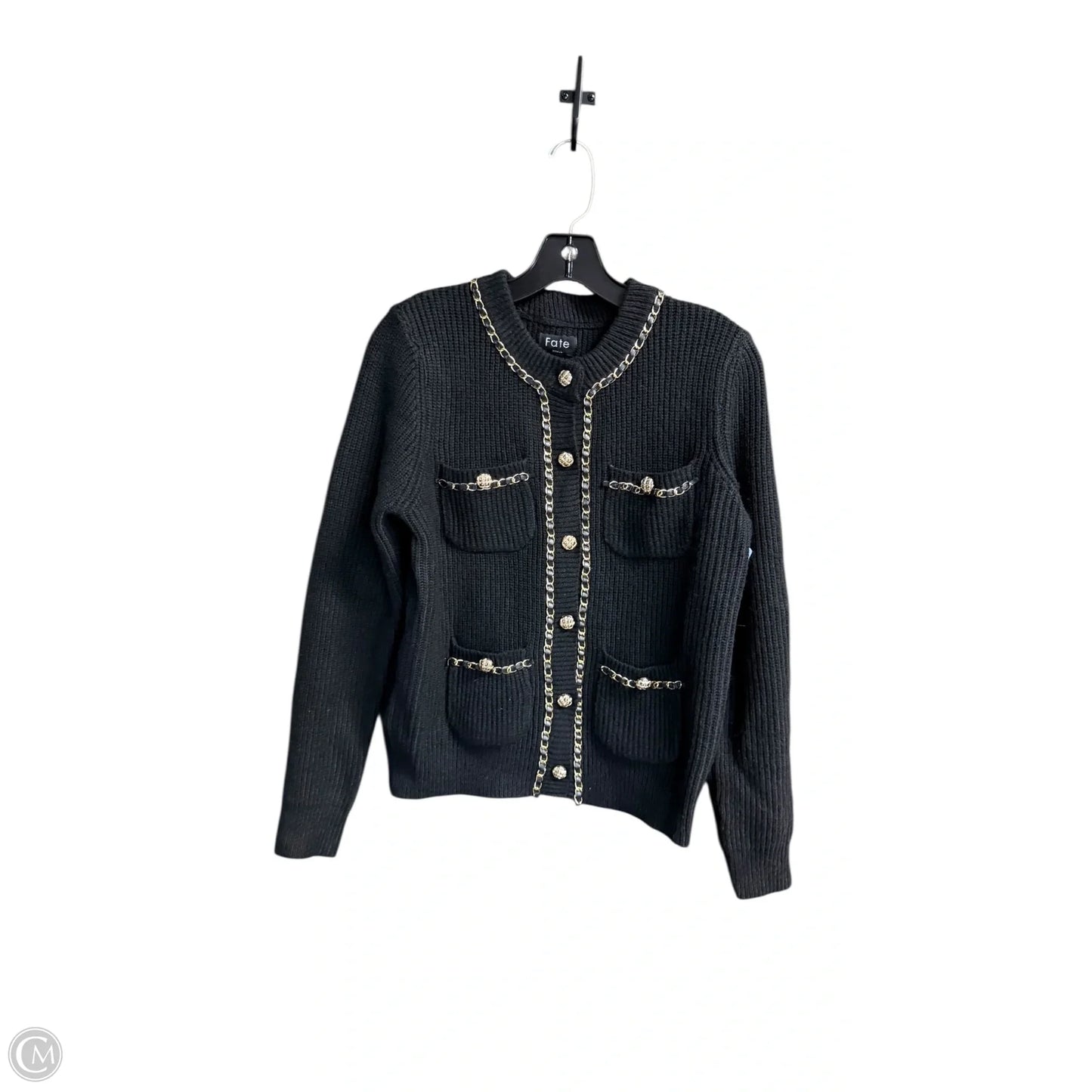 Cardigan By Fate In Black & Gold, Size: S
