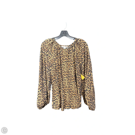 Blouse Long Sleeve By H&m In Animal Print, Size: L