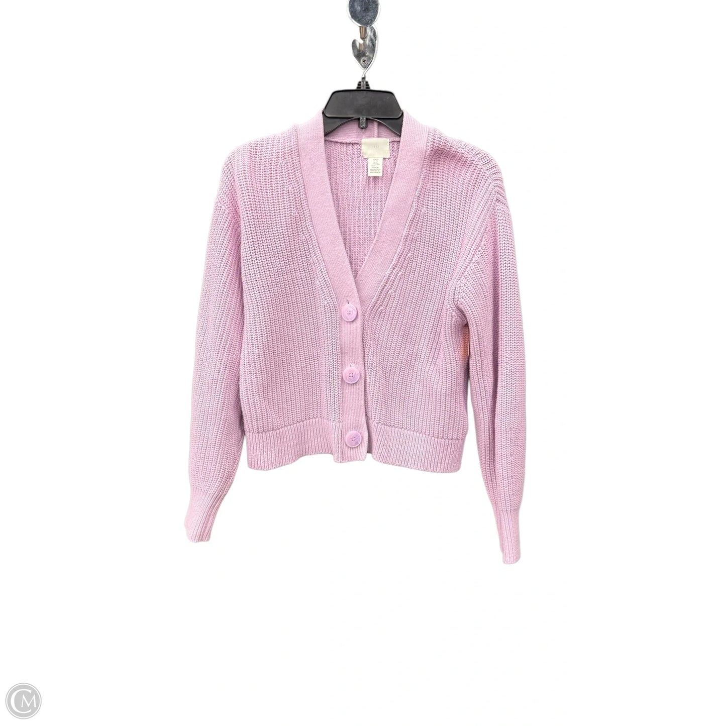 Cardigan By H&m In Purple, Size: Xs