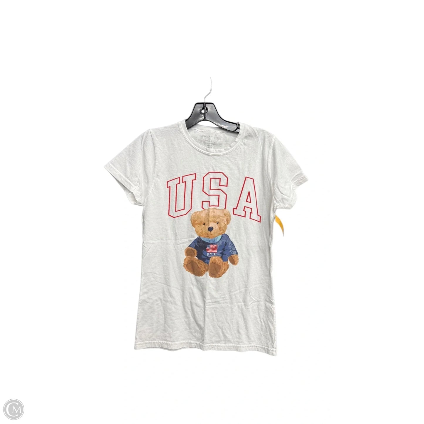 Top Short Sleeve By Grayson Threads In White, Size: L