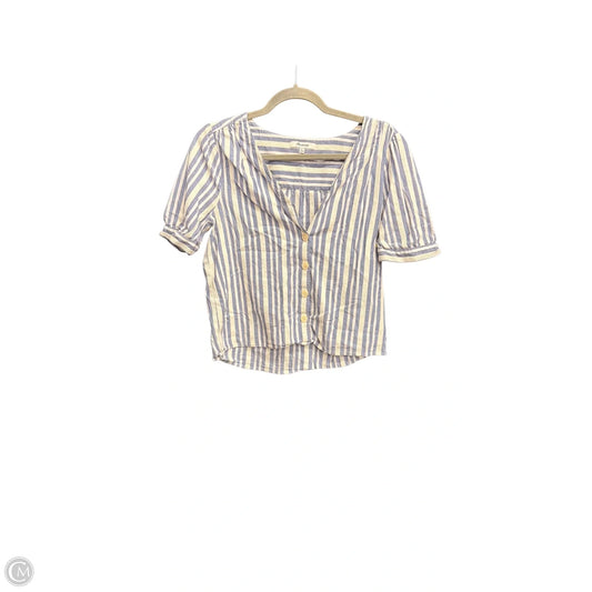 Blouse Short Sleeve By Madewell In Striped Pattern, Size: M