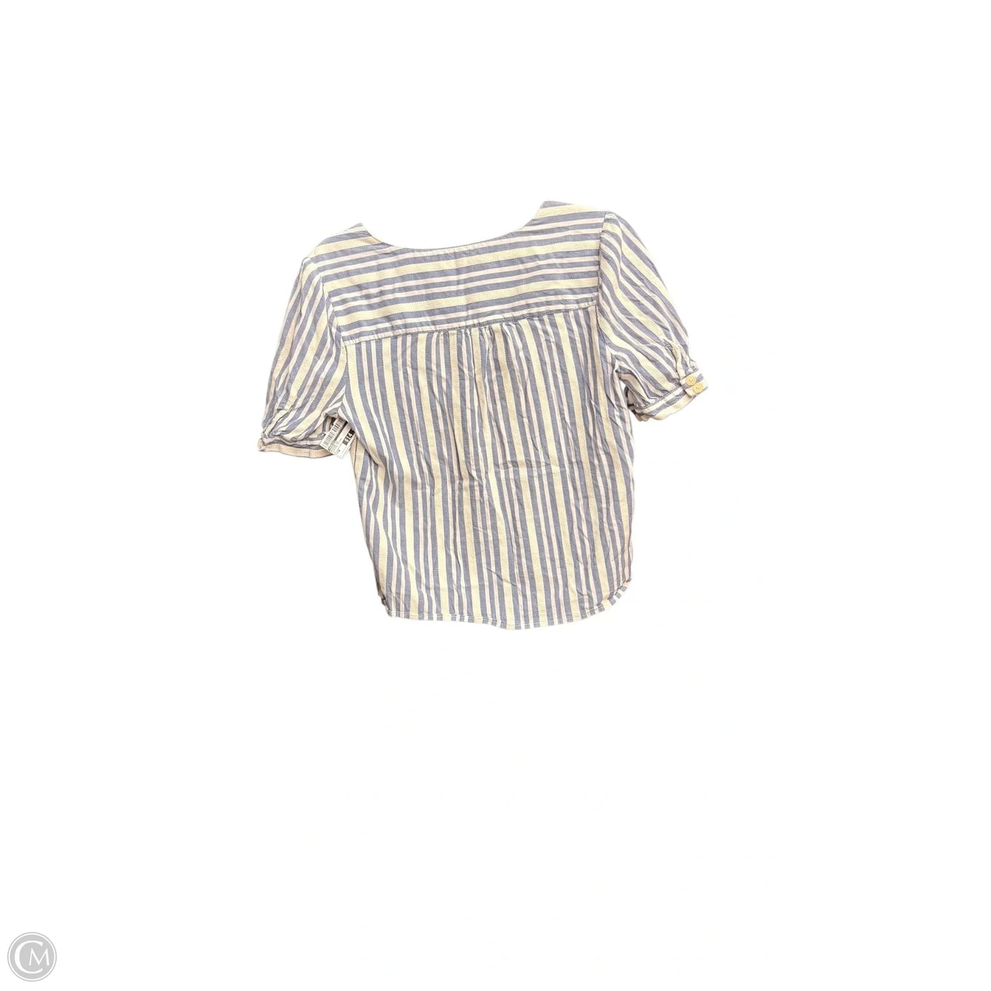 Blouse Short Sleeve By Madewell In Striped Pattern, Size: M