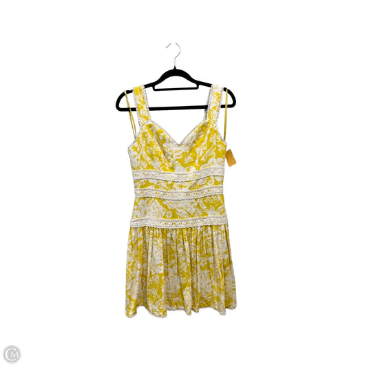 Dress Casual Short By Bcbgmaxazria In White & Yellow, Size: Xs
