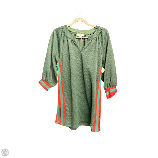 Dress Casual Midi By Entro In Green & Red, Size: S