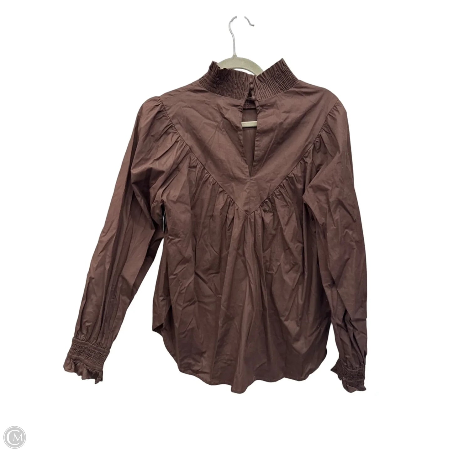Blouse Long Sleeve By Papermoon In Brown, Size: M