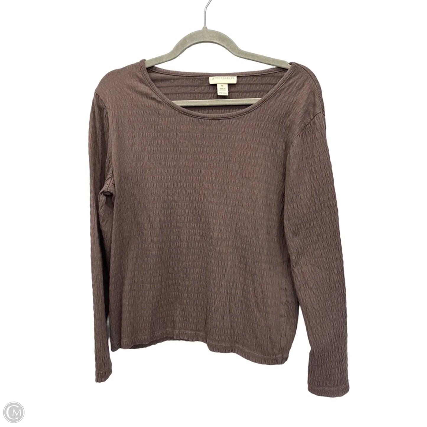 Top Long Sleeve By Appleseeds In Brown, Size: M