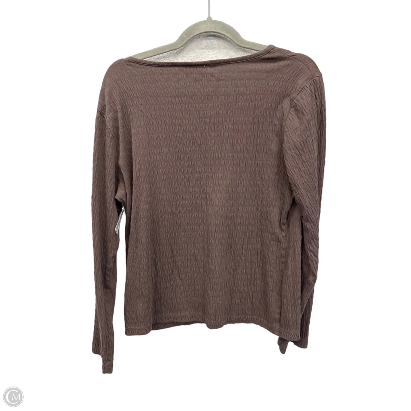 Top Long Sleeve By Appleseeds In Brown, Size: M