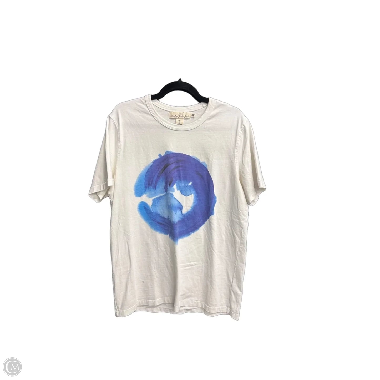 Top Short Sleeve By Logg In Blue & White, Size: L