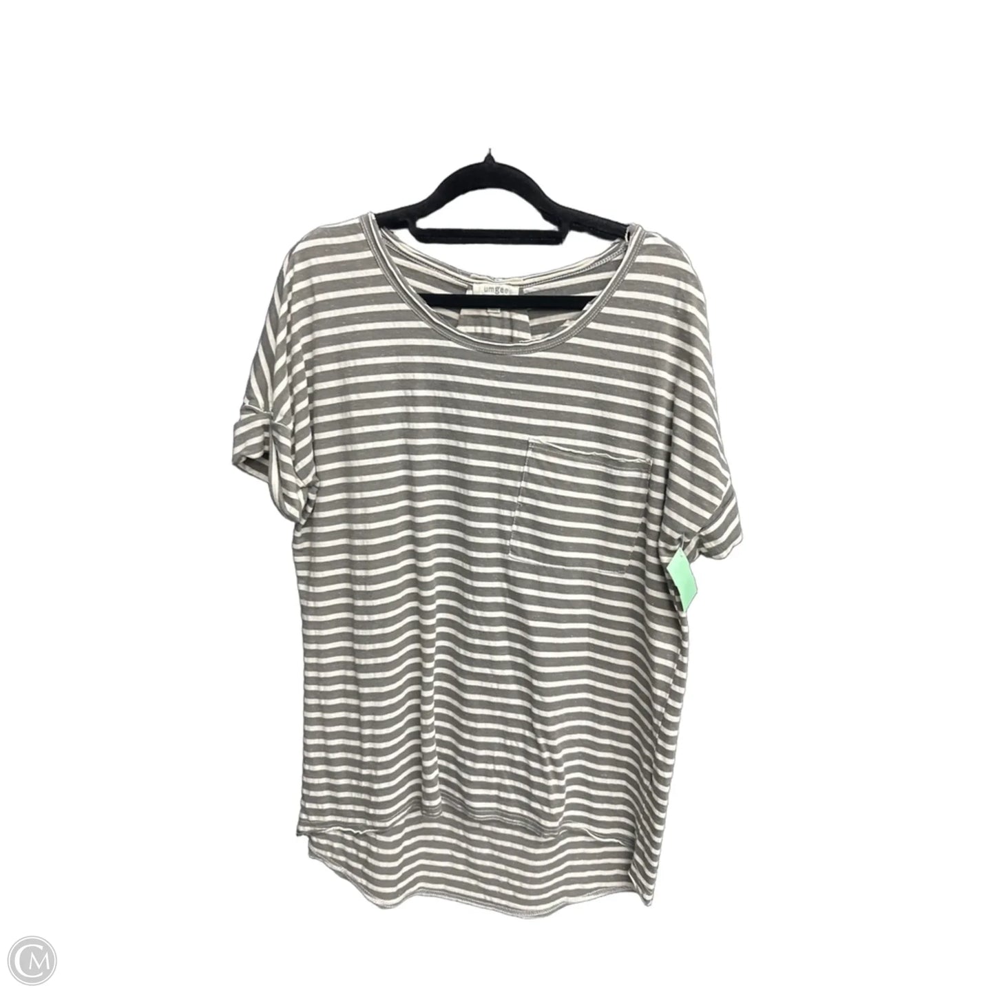Top Short Sleeve By Umgee In Striped Pattern, Size: M