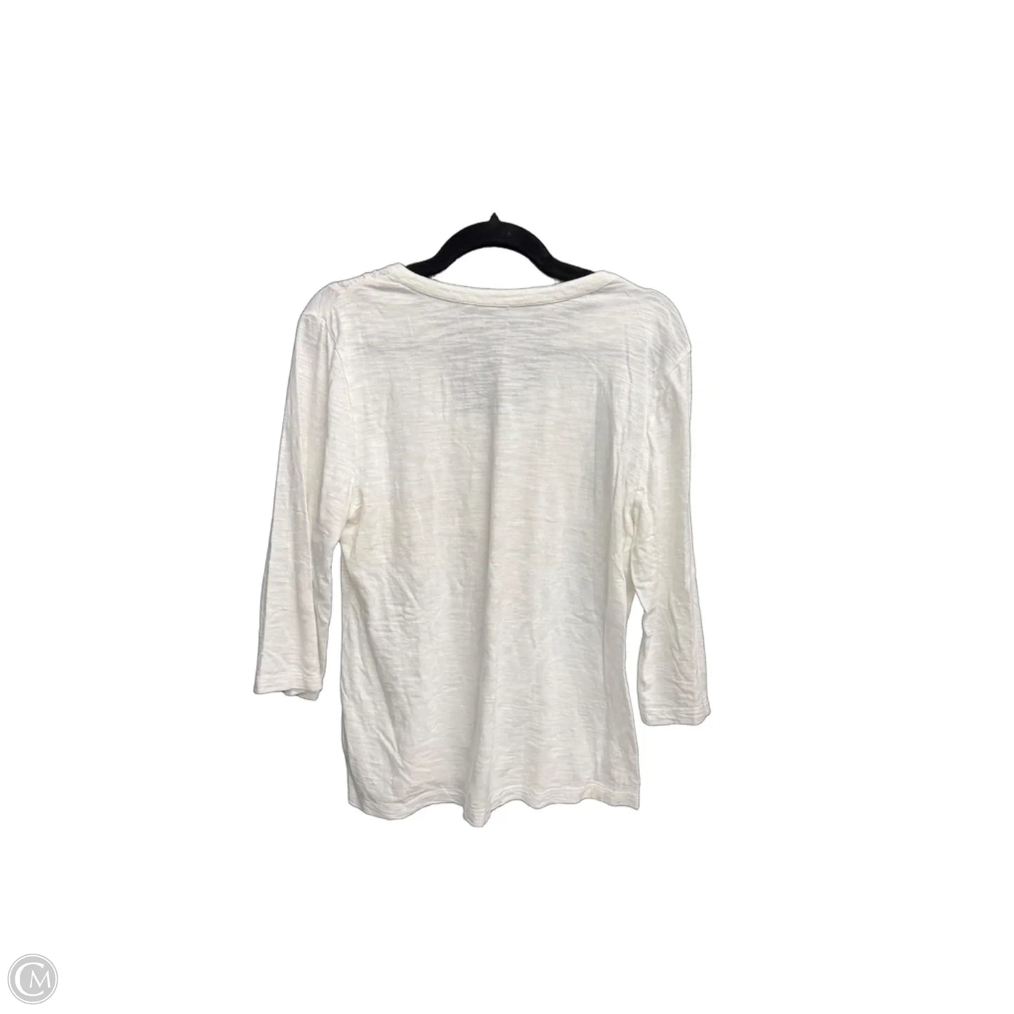 Top 3/4 Sleeve By Chicos In White, Size: S