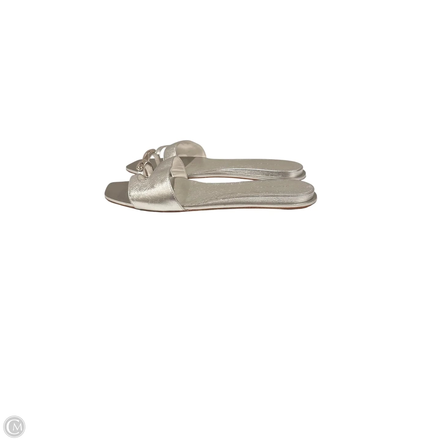 Sandals Designer By Tory Burch In Silver, Size: 9.5