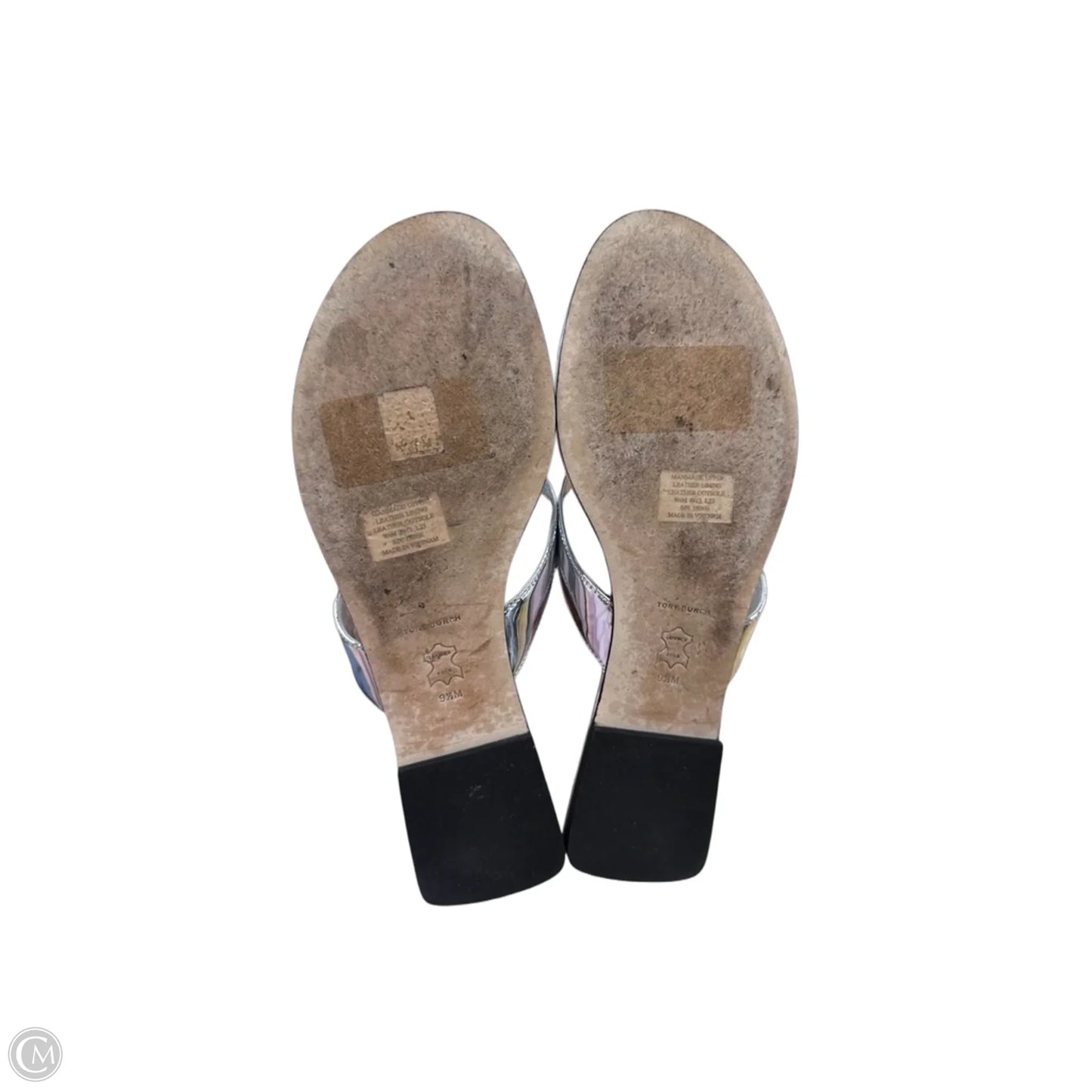 Sandals Designer By Tory Burch In Silver, Size: 9.5