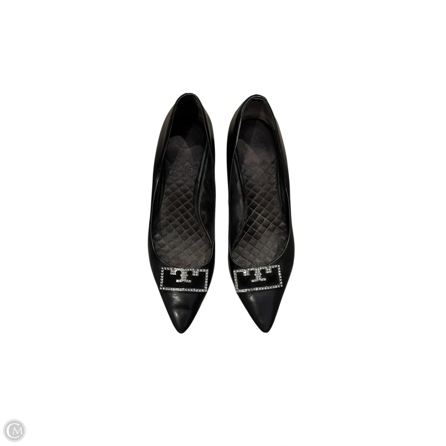 Shoes Designer By Tory Burch In Black & Silver, Size: 9.5