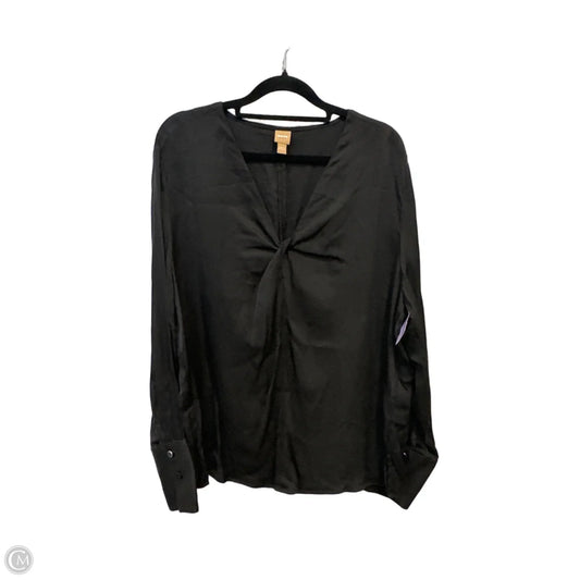 Blouse Long Sleeve By Clothes Mentor In Black, Size: L