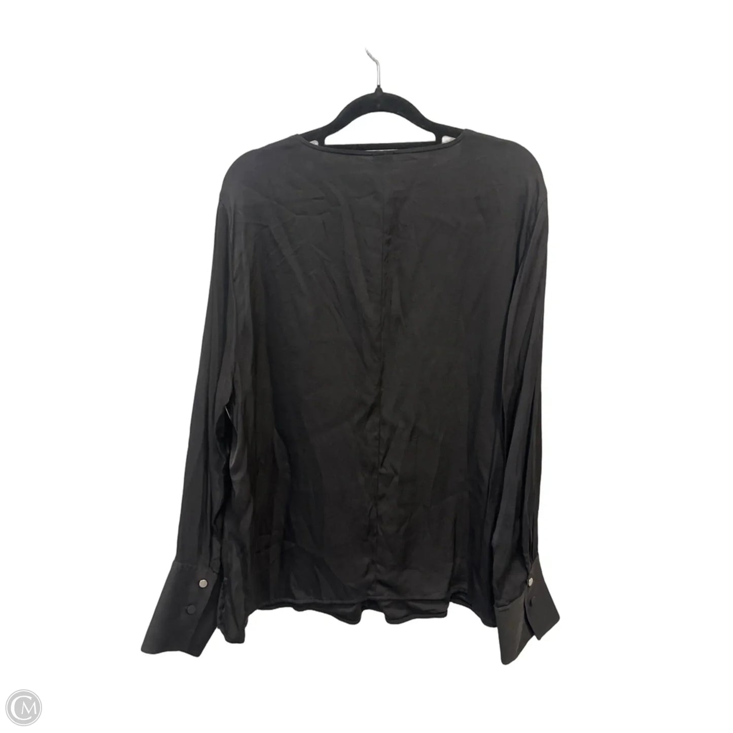 Blouse Long Sleeve By Clothes Mentor In Black, Size: L