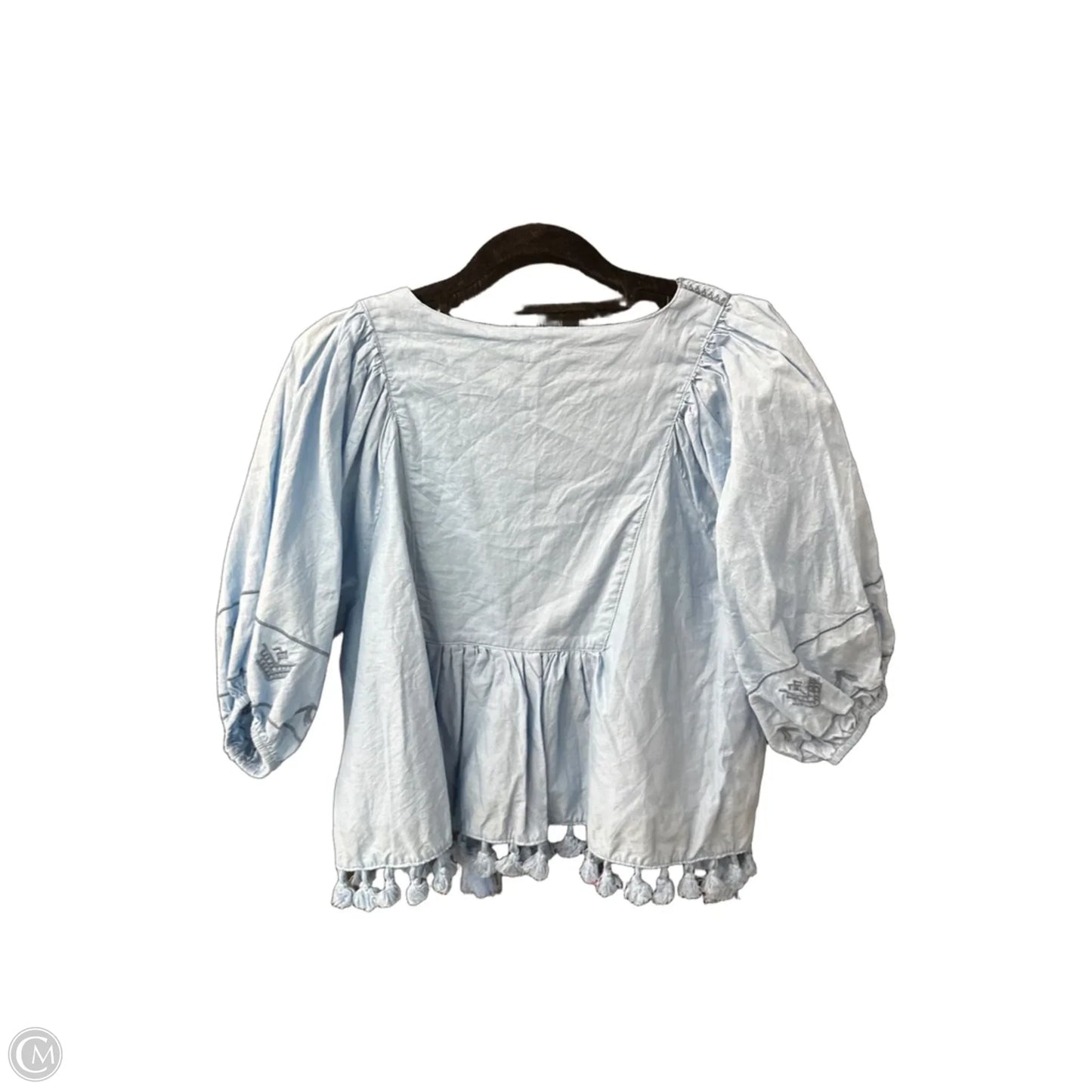 Blouse Short Sleeve By Clothes Mentor In Blue, Size: S