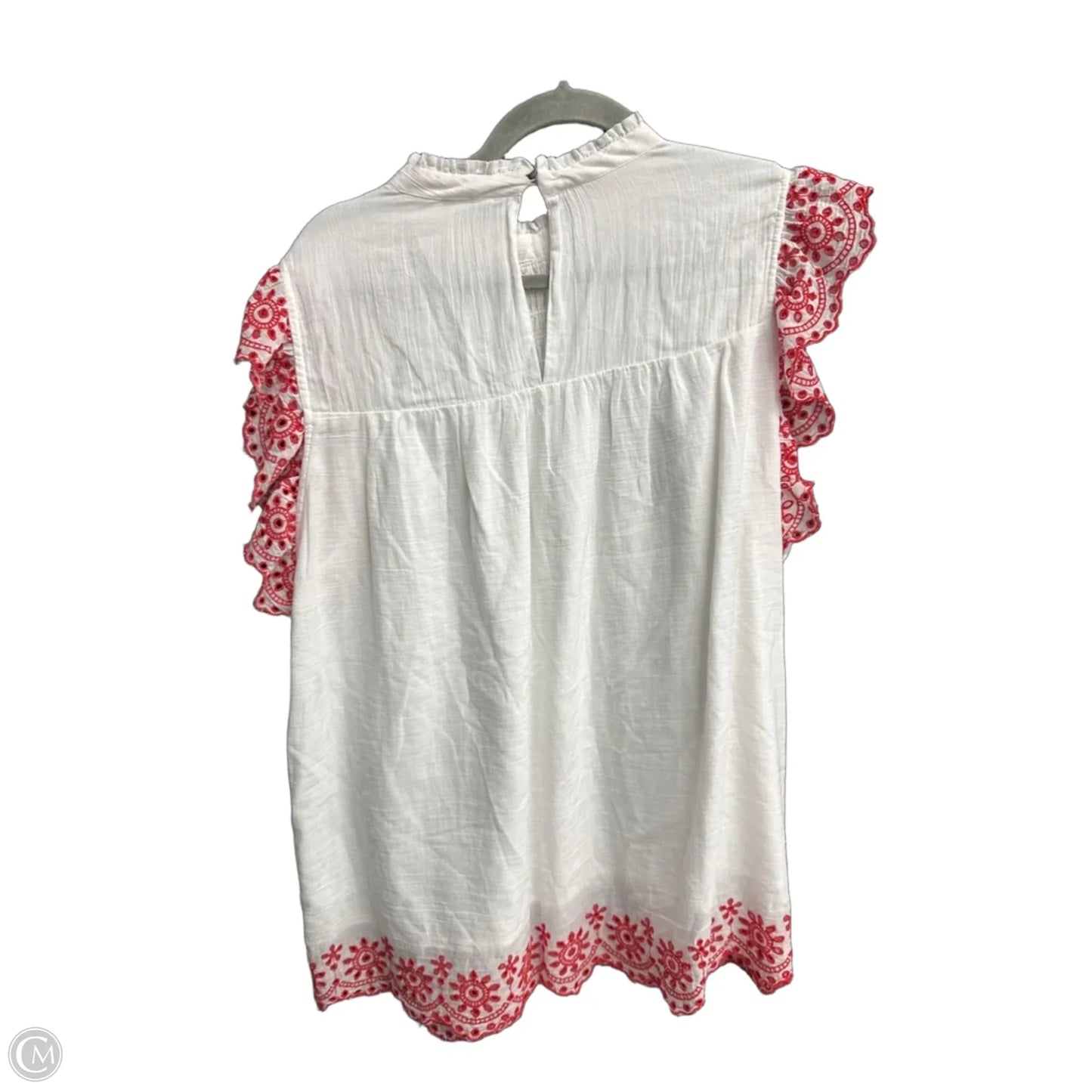 Blouse Sleeveless By Crown And Ivy In Red & White, Size: Xl