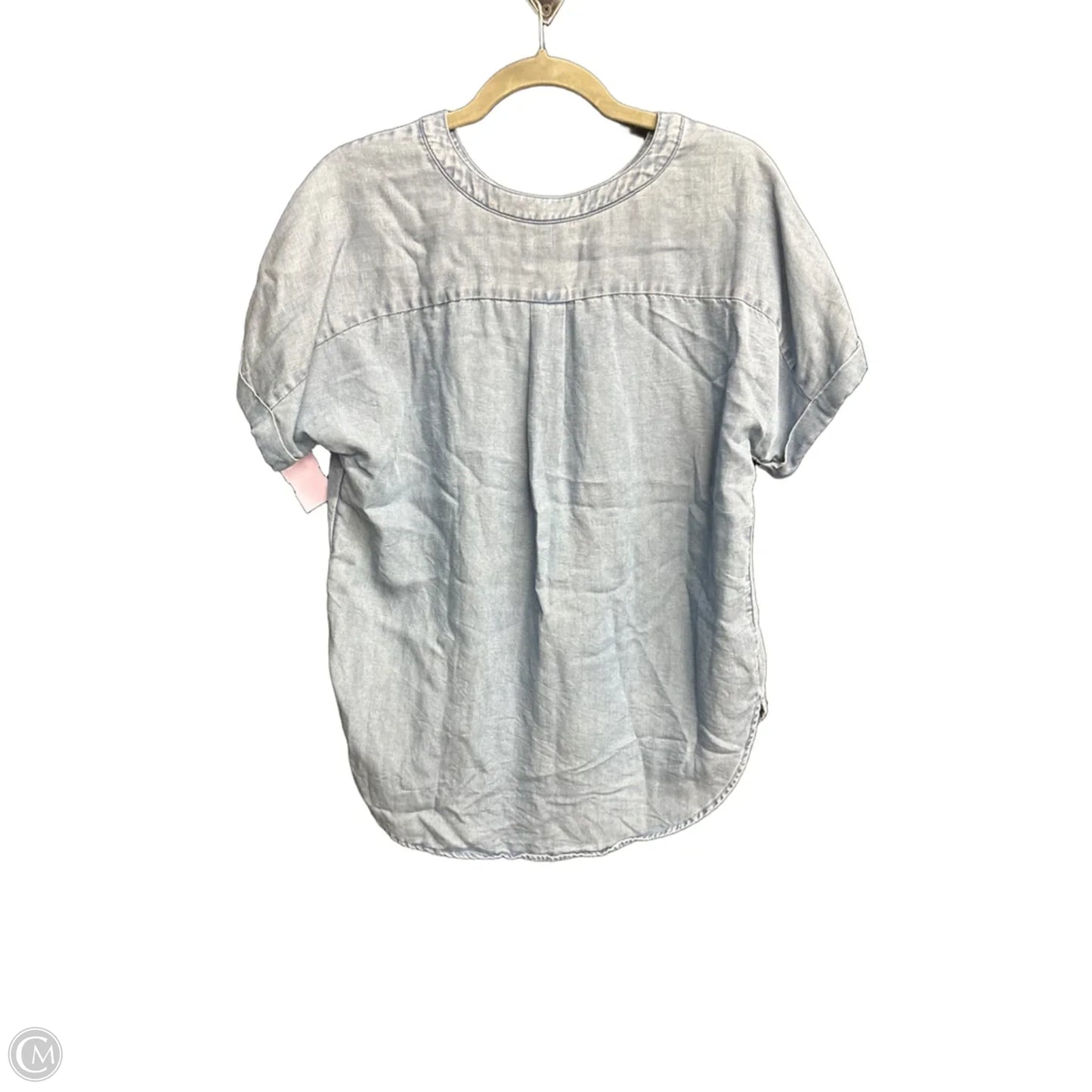 Top Short Sleeve By Loft In Blue Denim, Size: S