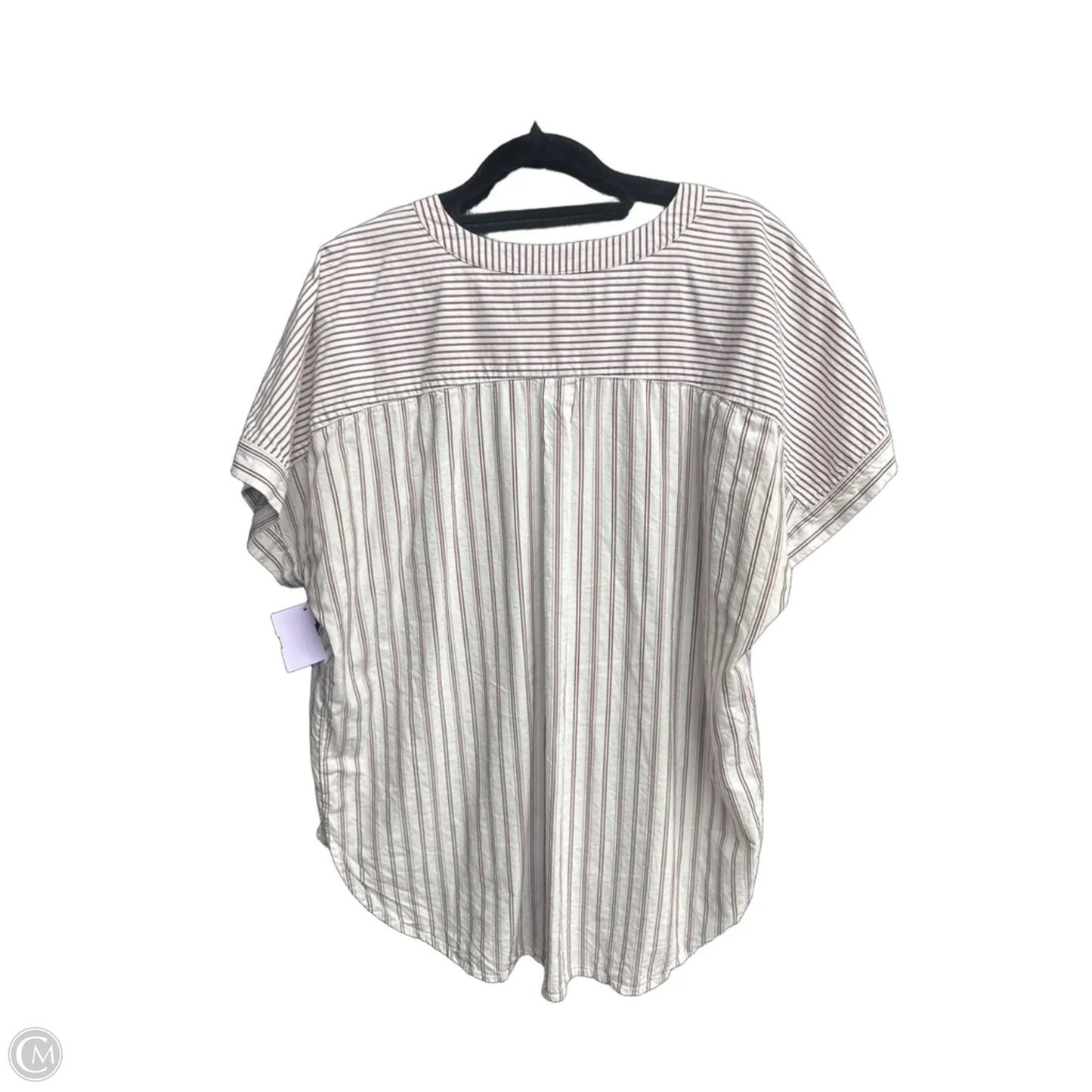 Top Short Sleeve By Loft In Striped Pattern, Size: L