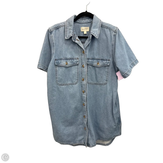 Dress Casual Midi By Universal Thread In Blue Denim, Size: M