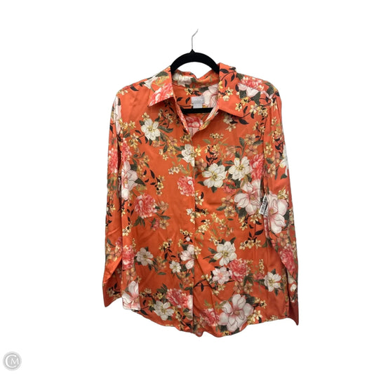 Top Long Sleeve By Chicos In Floral Print, Size: L