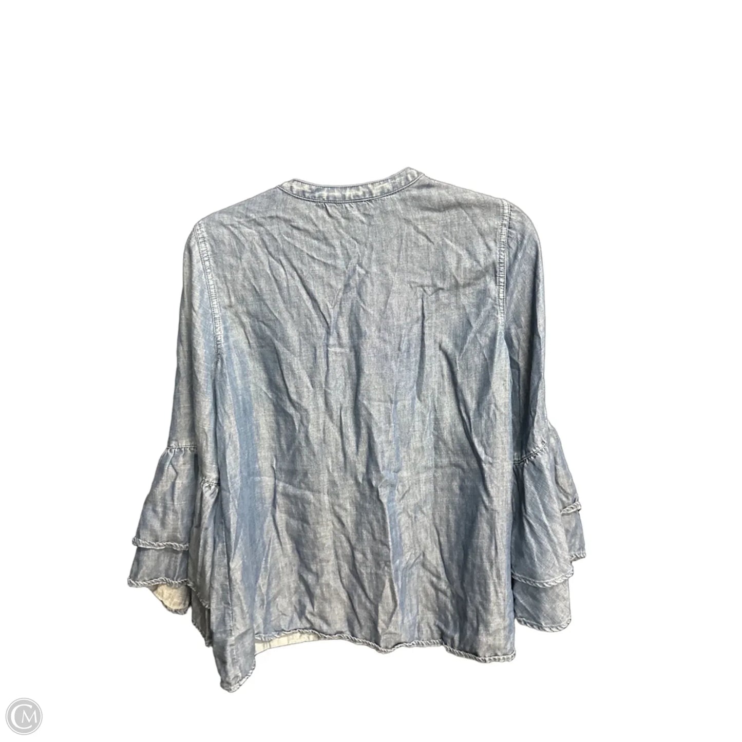 Top Long Sleeve By Gap In Blue Denim, Size: M