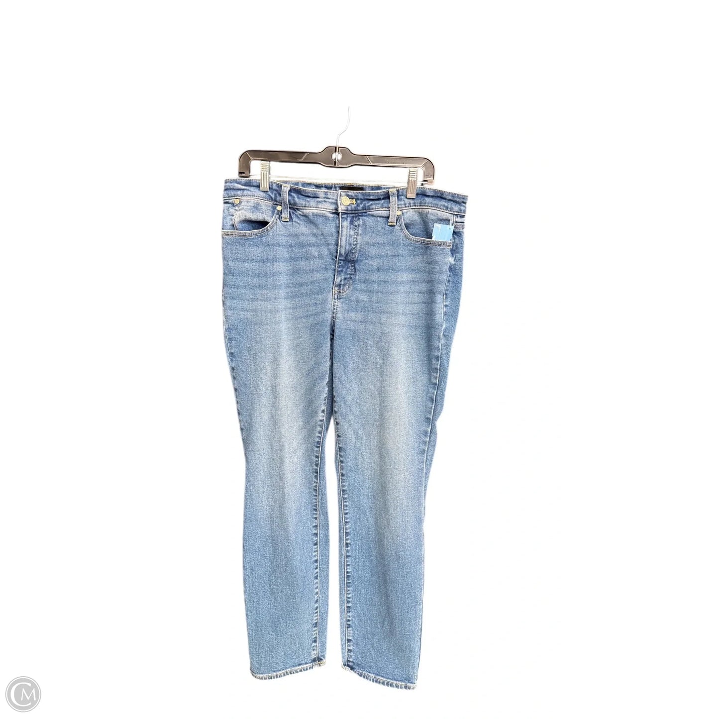 Jeans Straight By Talbots In Blue Denim, Size: 12