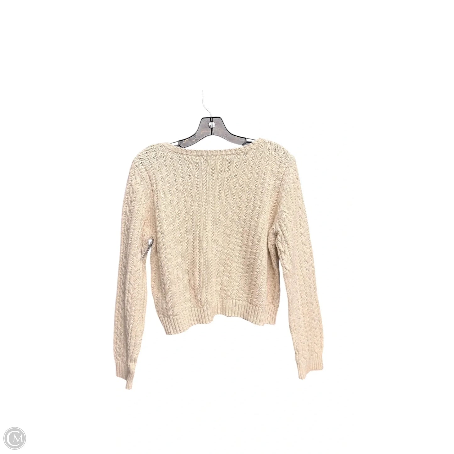 Sweater Cardigan By American Eagle In Beige, Size: L